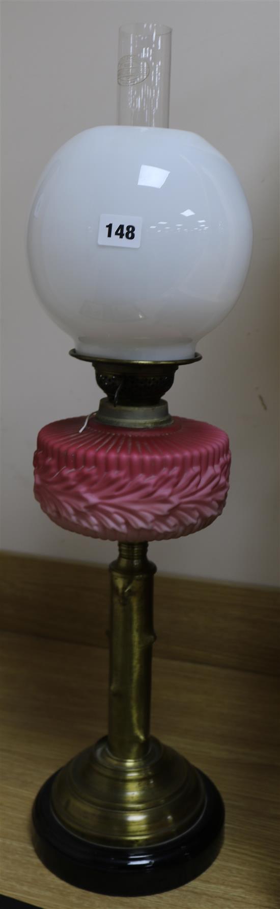 A Victorian oil lamp